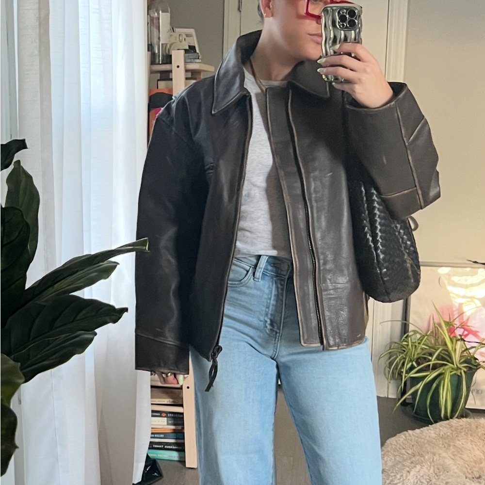 Mango 100% Leather Jacket